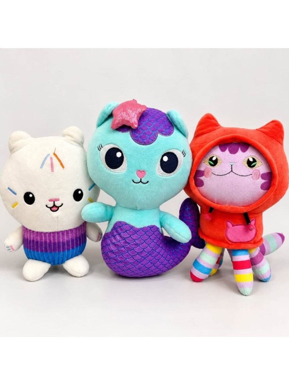 Gabby’s Dollhouse Plush Lot Cakey Cat MerCat DJ Catnip 9–10”